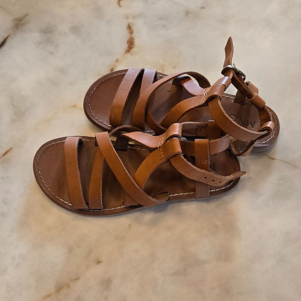 Mango girls leather sandals